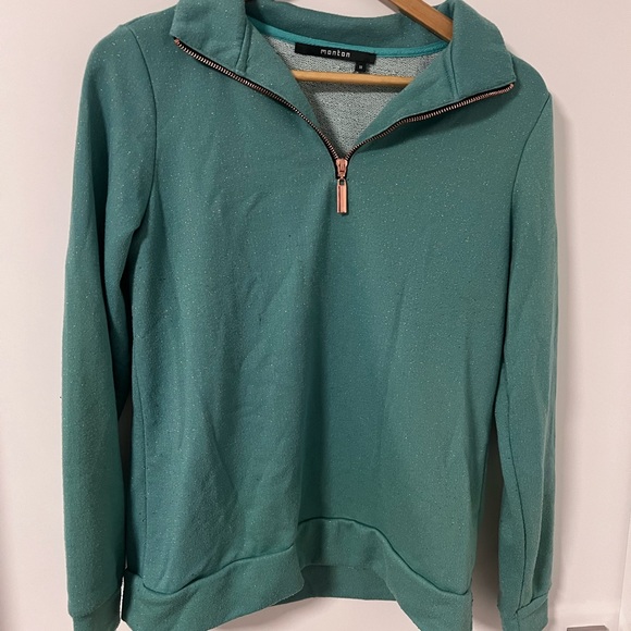 Women’s Green Zip Pullover - Picture 1 of 5